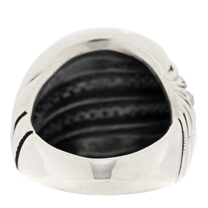David Yurman Sterling Silver Diamond Sculpted Cable Ring 58 8.25 3 of 5