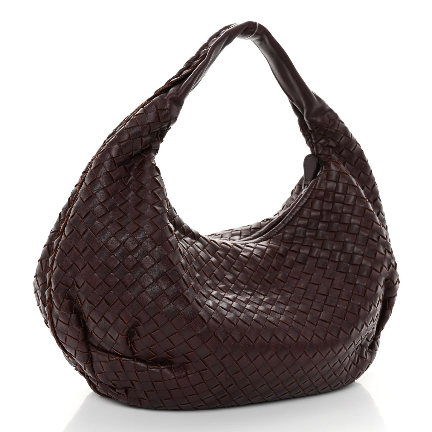 Nappa Intrecciato Medium Belly Veneta Hobo Aubergine