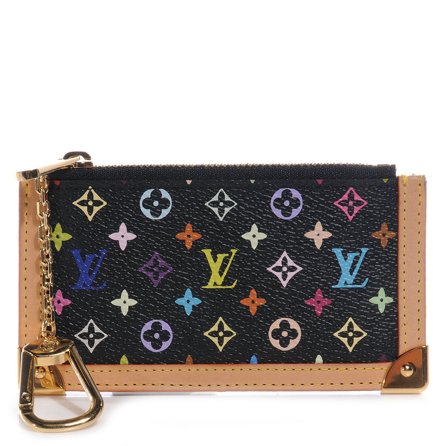 Louis Vuitton Monogram Multicolor Key Pouch Black 1 of 8