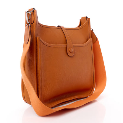 Hermes Taurillon Clemence Evelyne II PM Potiron 3 of 10