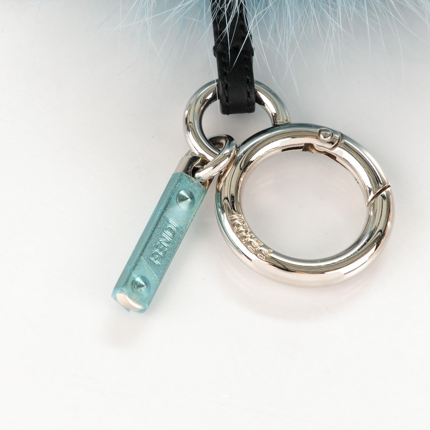 Fendi Fox Mink Rabbit Fur Vitello Flamingo Mini Monster Bag Bug Charm Lagoon Black Multicolor 4 of 4