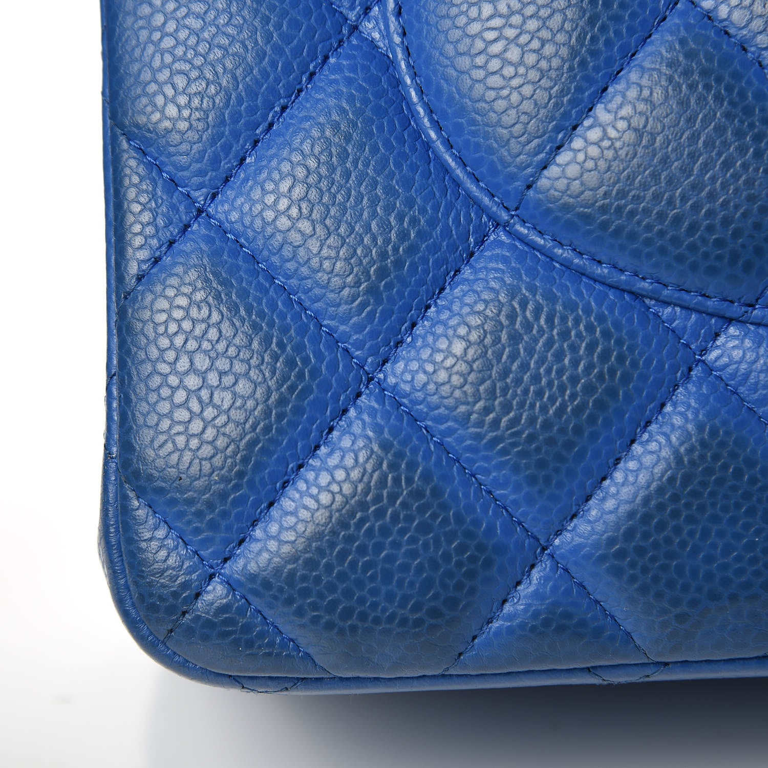 Chanel Caviar Quilted Jumbo Double Flap Blue 10 of 14