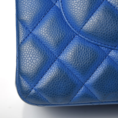 Chanel Caviar Quilted Jumbo Double Flap Blue 10 of 14