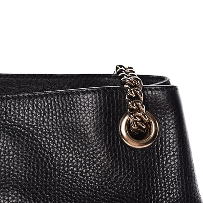 Gucci Pebbled Calfskin Large Soho Chain Shoulder Bag Black 8 of 10