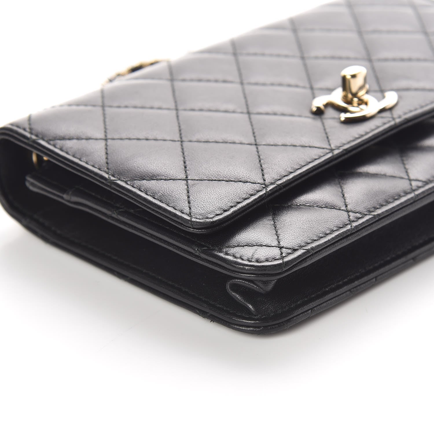 Chanel Lambskin Quilted Trendy CC Wallet On Chain WOC Black 9 of 12