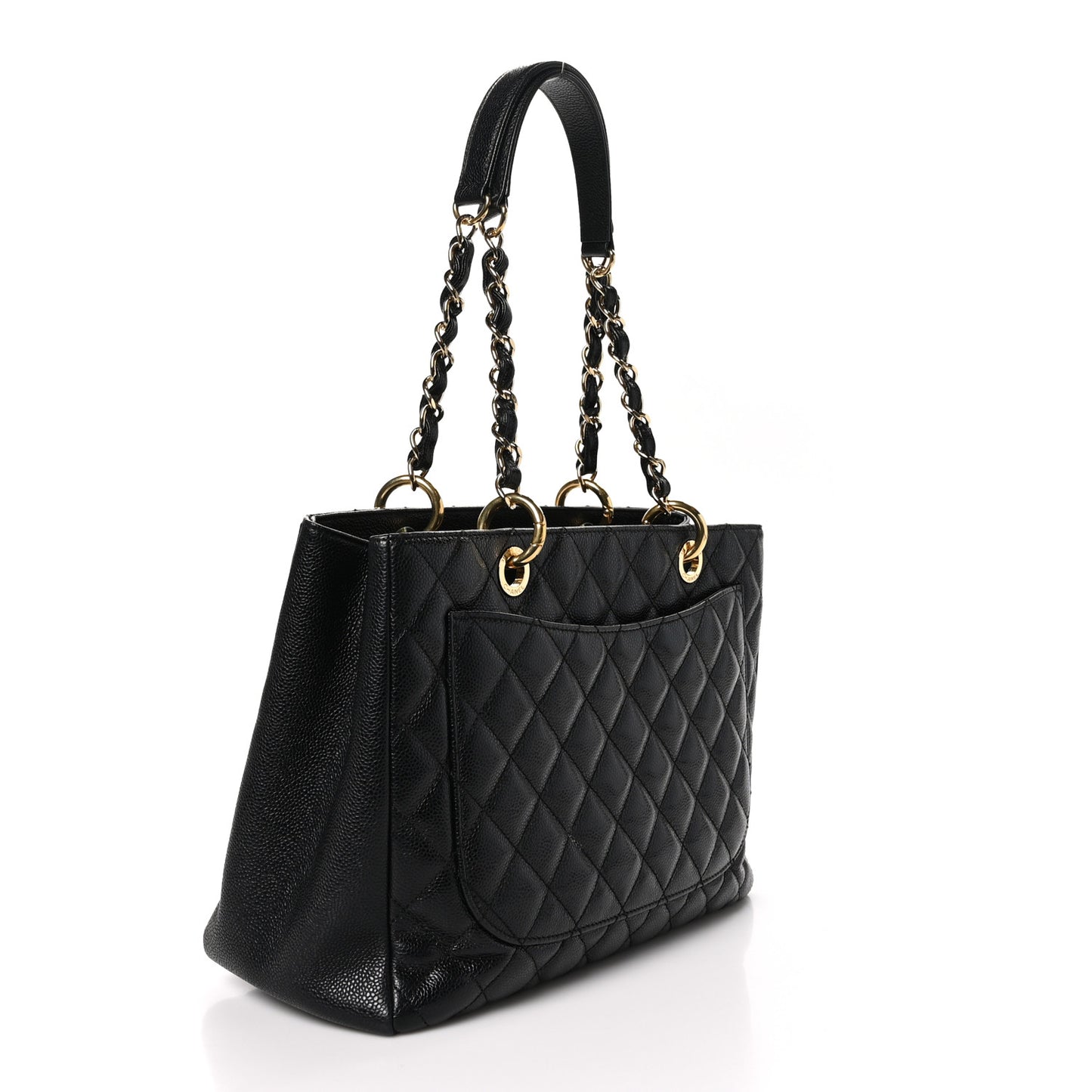 Caviar Quilted Grand Shopping Tote GST Black