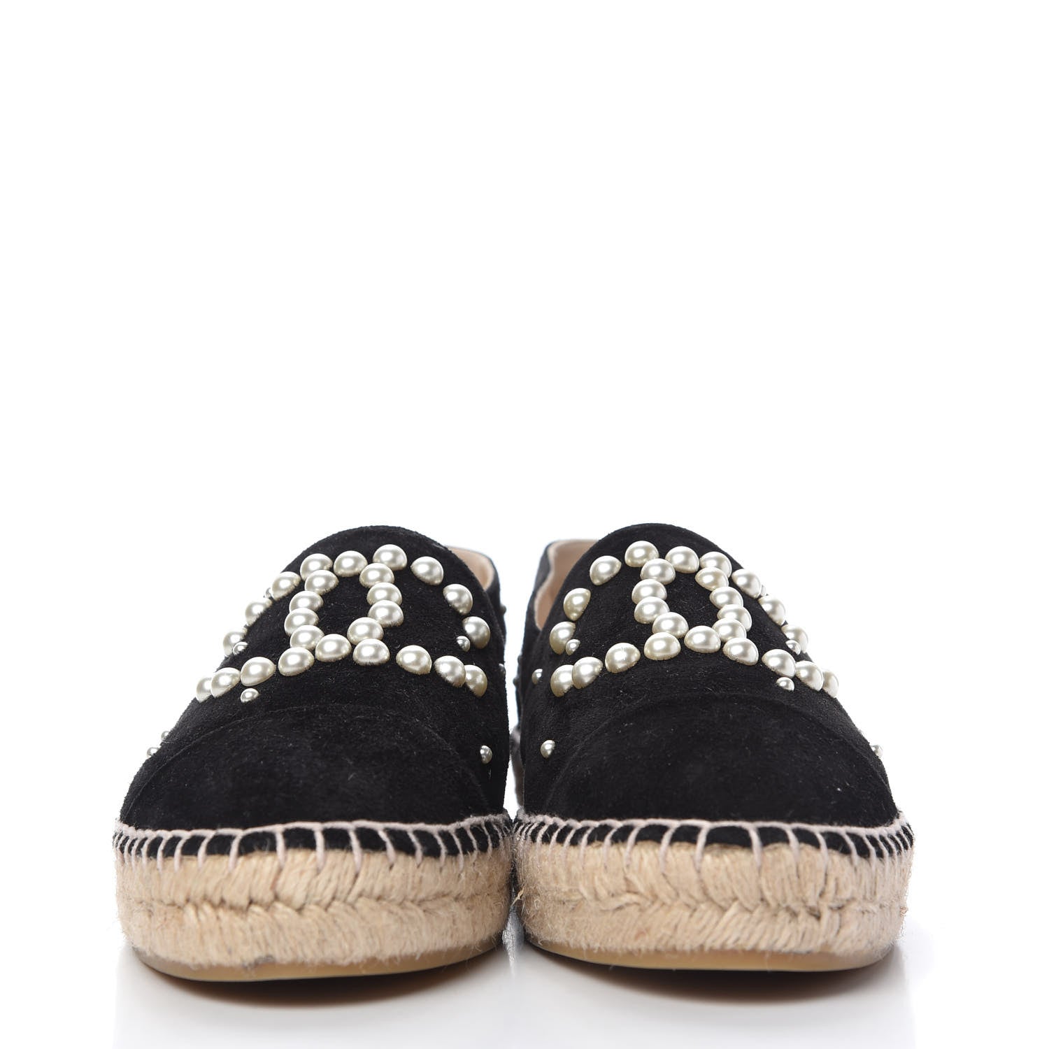 Chanel Suede Pearl CC Espadrilles 39 Black 2 of 11