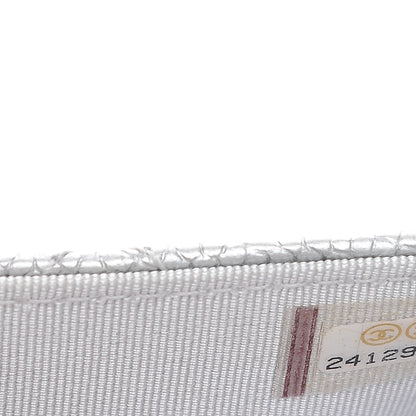 Chanel Metallic Caviar Quilted Wallet on Chain WOC Silver 8 of 8