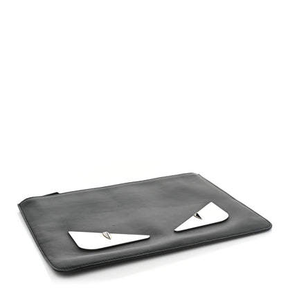 Fendi Vitello Century Metal Monster Eyes Pouch Black 4 of 10