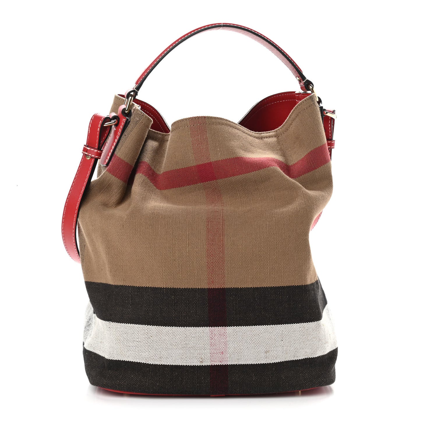 Canvas Mega Check Medium Ashby Hobo Cadmium Red