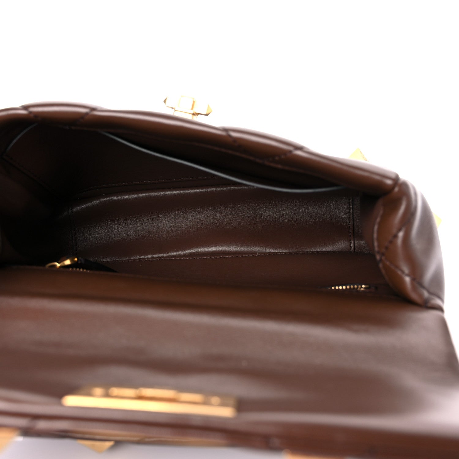 Valentino Garavani Nappa Medium Roman Stud Shoulder Bag Teak Brown 5 of 10