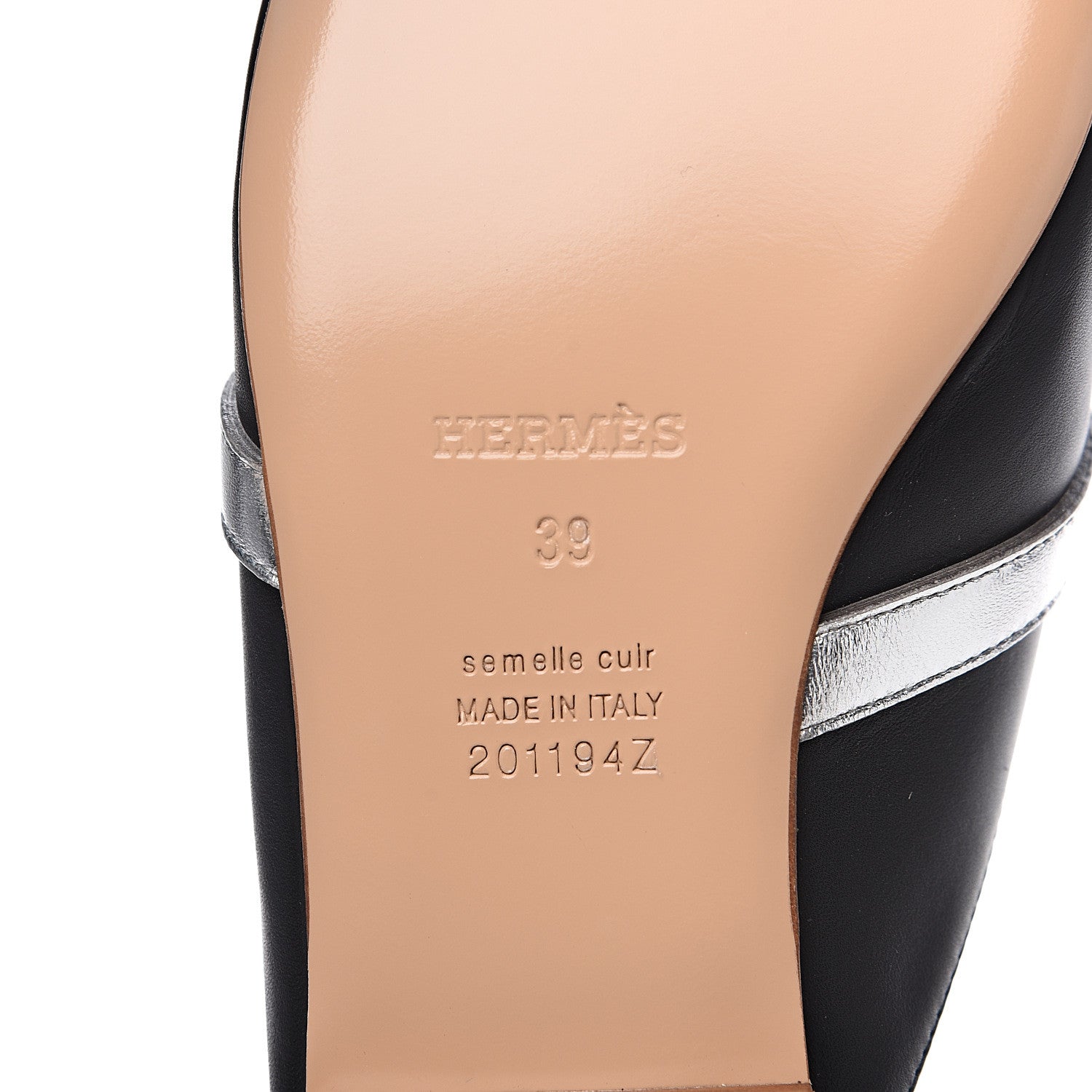 Hermes Calfskin Nappa Oz Mules 39 Naturel Black Multicolore 7 of 8