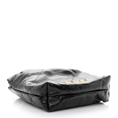 Chanel Shiny Crumpled Calfskin Quilted Pearl Mini Chanel 22 Black 4 of 11