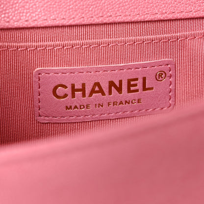 Chanel Caviar Chevron Quilted Small Boy Flap Pink 6 of 11