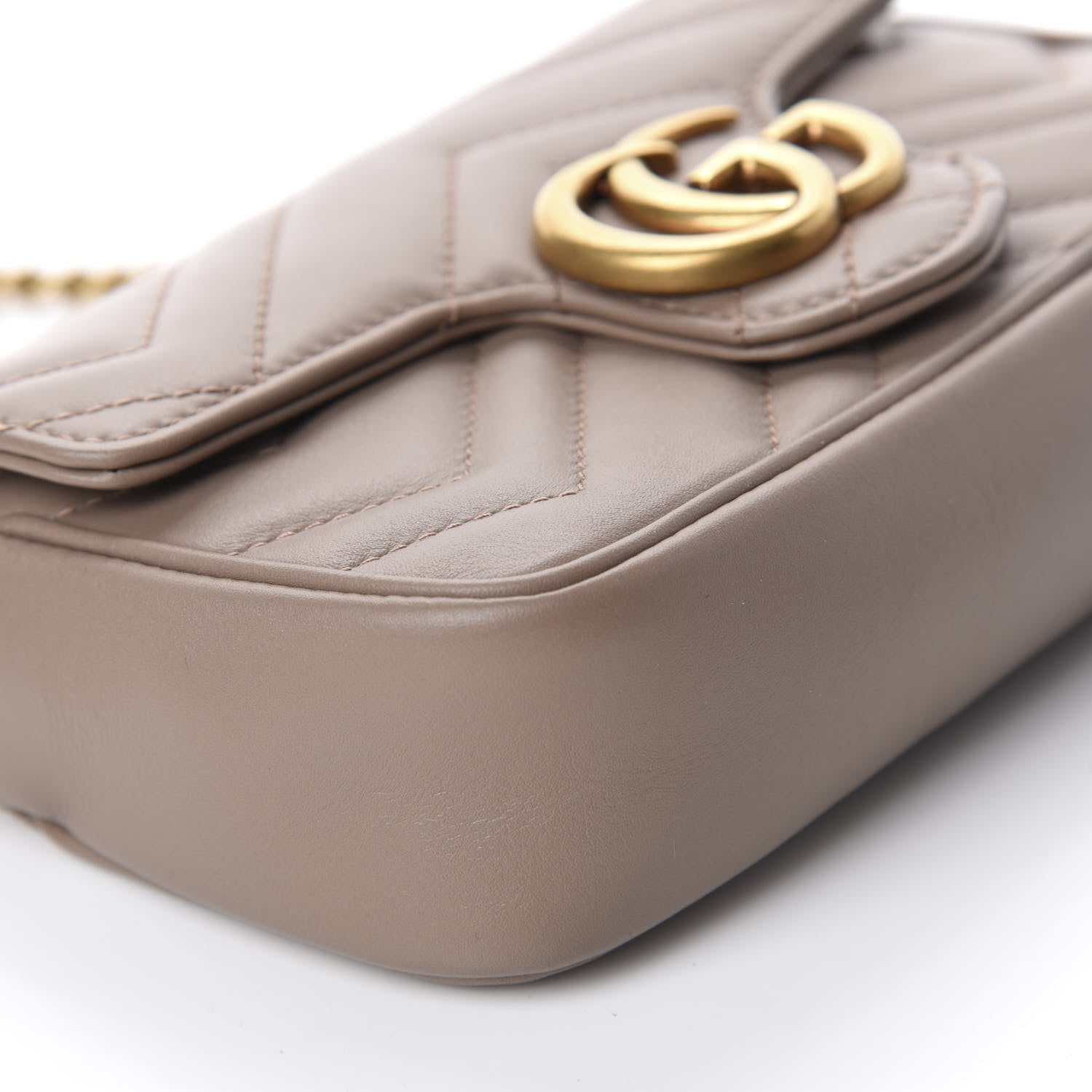 Gucci Calfskin Matelasse Super Mini GG Marmont Shoulder Bag Porcelain Rose 6 of 12