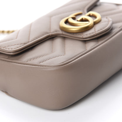 Gucci Calfskin Matelasse Super Mini GG Marmont Shoulder Bag Porcelain Rose 6 of 12