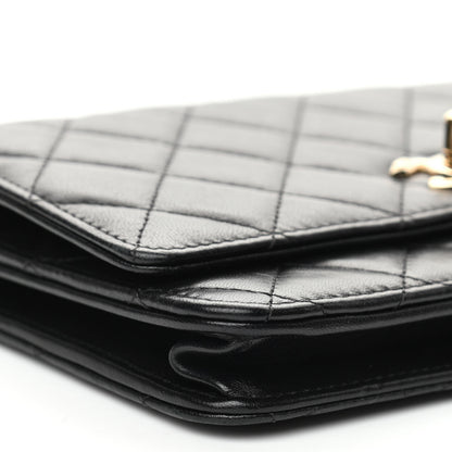 Chanel Lambskin Quilted Trendy CC Wallet On Chain WOC Black 10 of 12