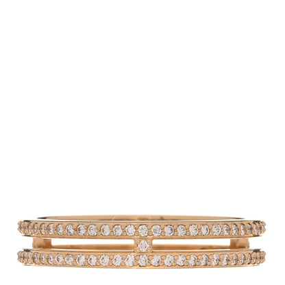 Hermes 18K Rose Gold Diamond Ariane Wedding Band Ring 52 6 1 of 5