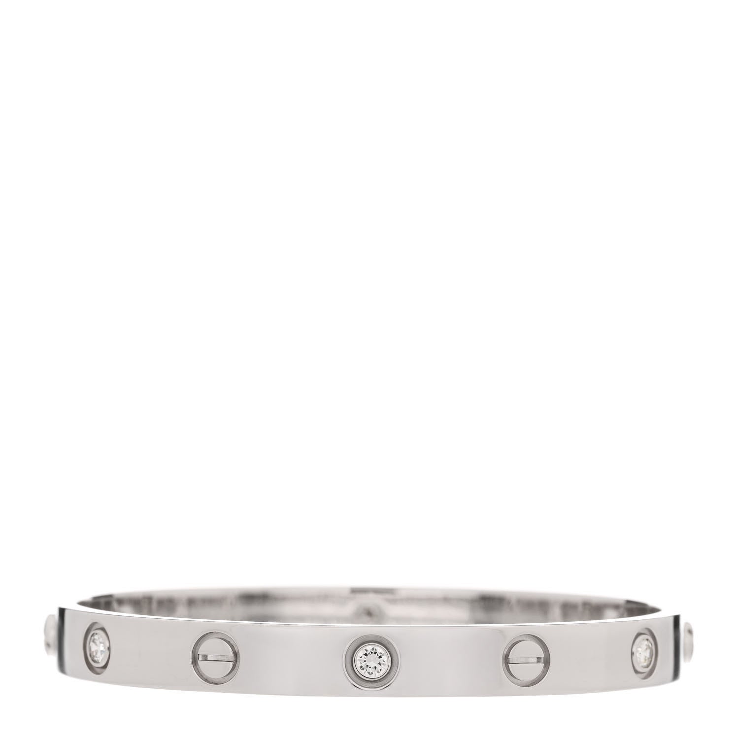 Cartier 18K White Gold 6 Diamond LOVE Bracelet 16 2 of 5