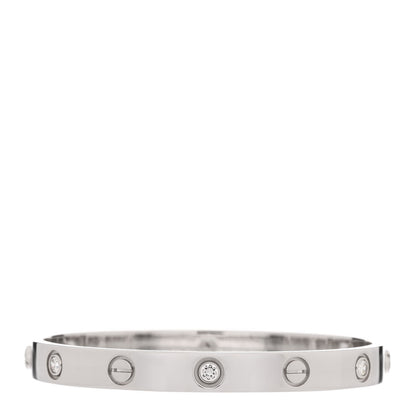 Cartier 18K White Gold 6 Diamond LOVE Bracelet 16 2 of 4