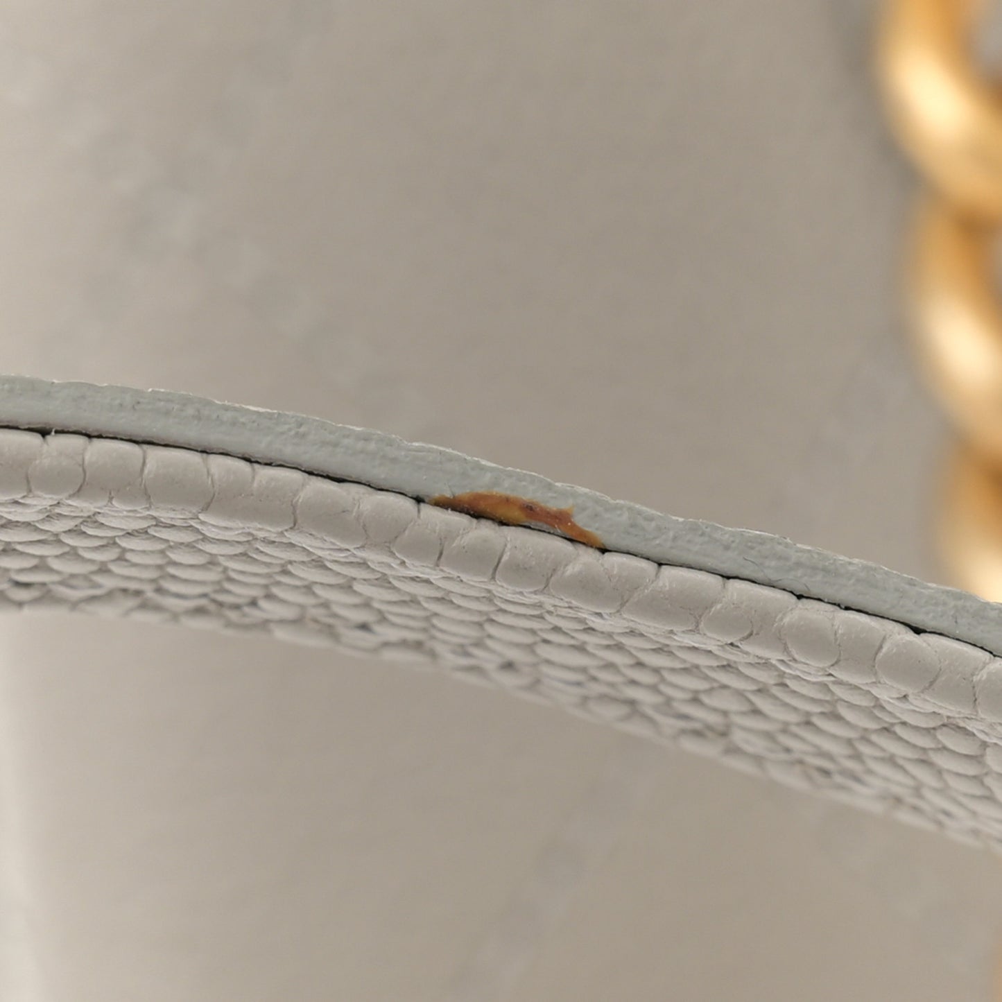 Grained Calfskin Small Stitched Flap Grey