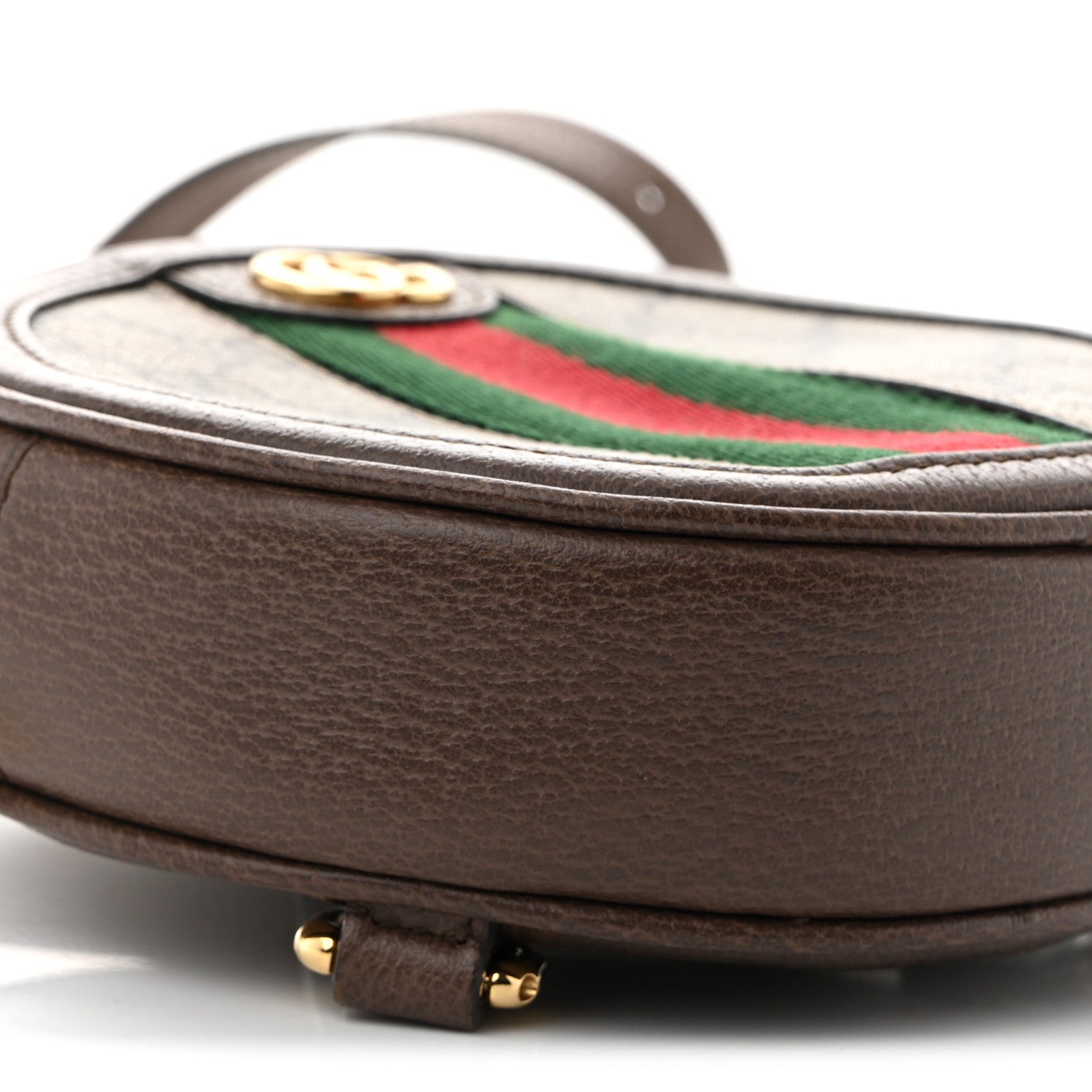 Gucci GG Supreme Monogram Web Mini Ophidia Round Shoulder Bag Brown 9 of 10