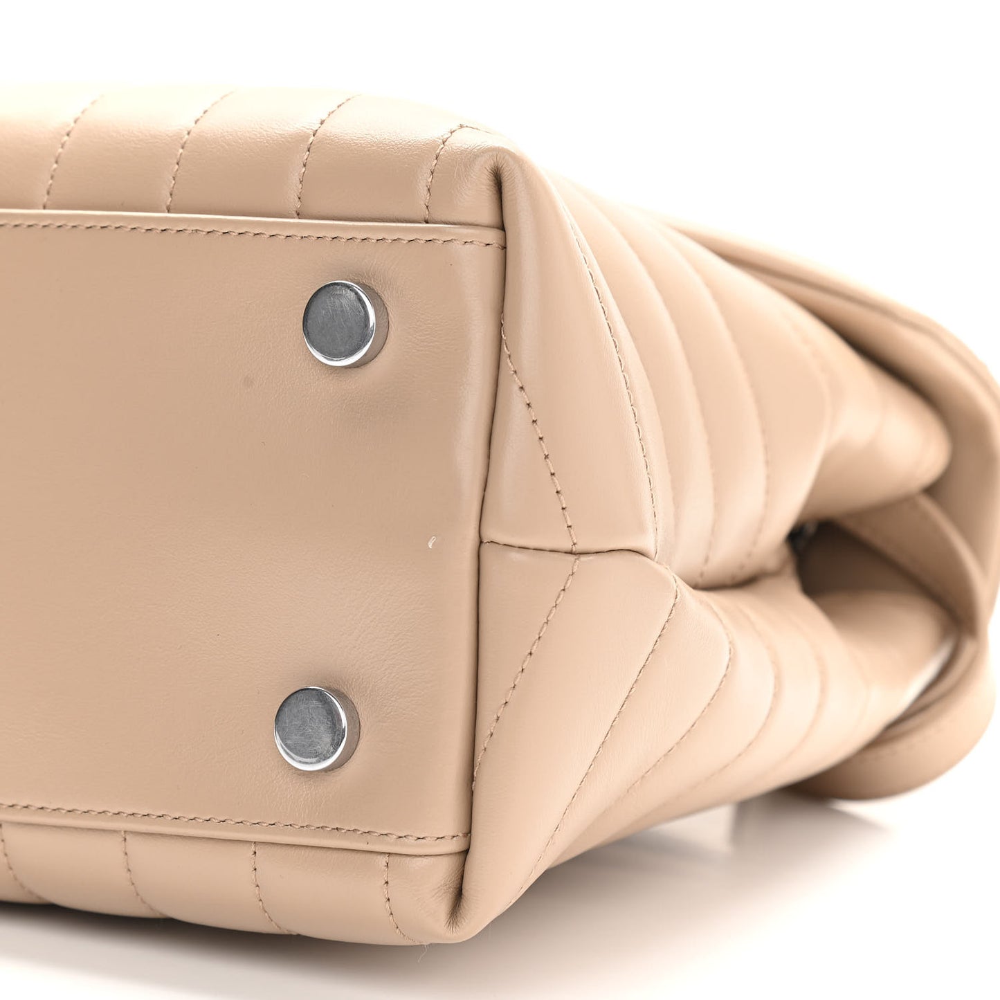 Calfskin Y Quilted Monogram Medium Loulou Satchel Dark Beige