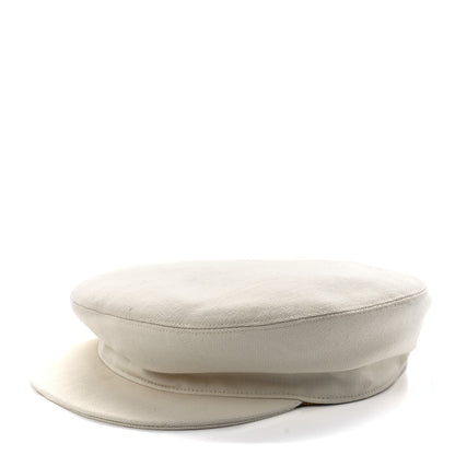 Hermes Cotton Womens Vauban Cap 58 Ecru 1 of 9