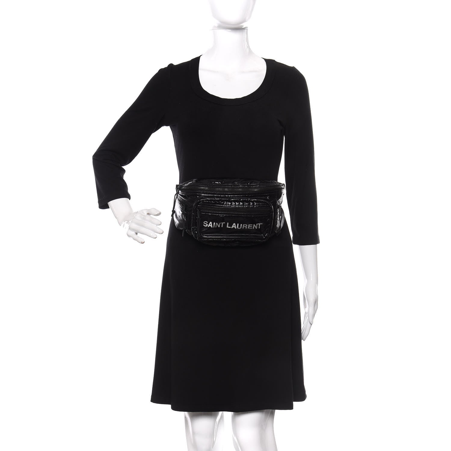 Saint Laurent Nylon Logo Ripstop Body Belt Bag Black 2 of 8