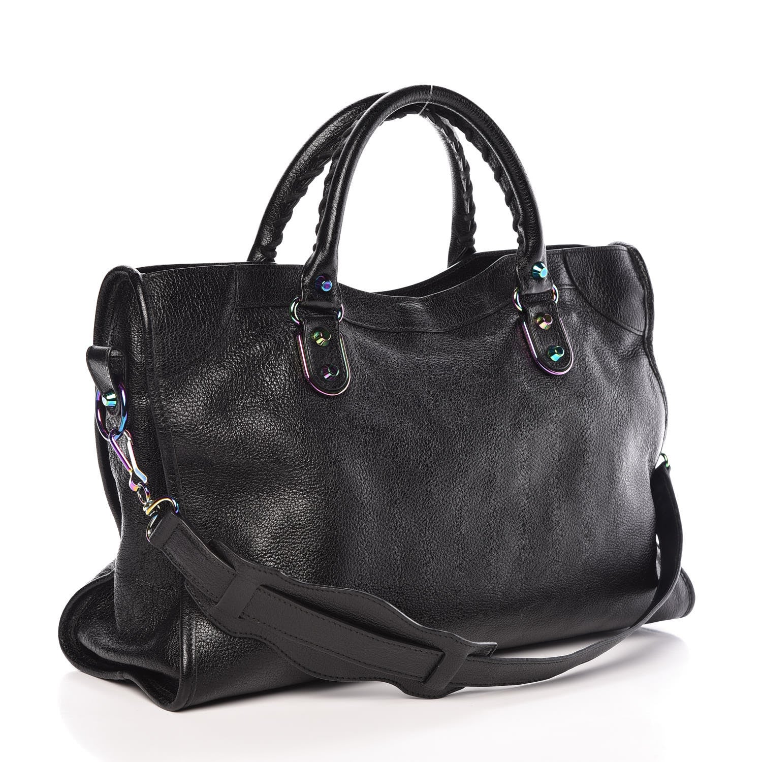Balenciaga Chevre Iridescent Metallic Edge Hardware City Black 3 of 8