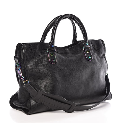 Balenciaga Chevre Iridescent Metallic Edge Hardware City Black 3 of 8