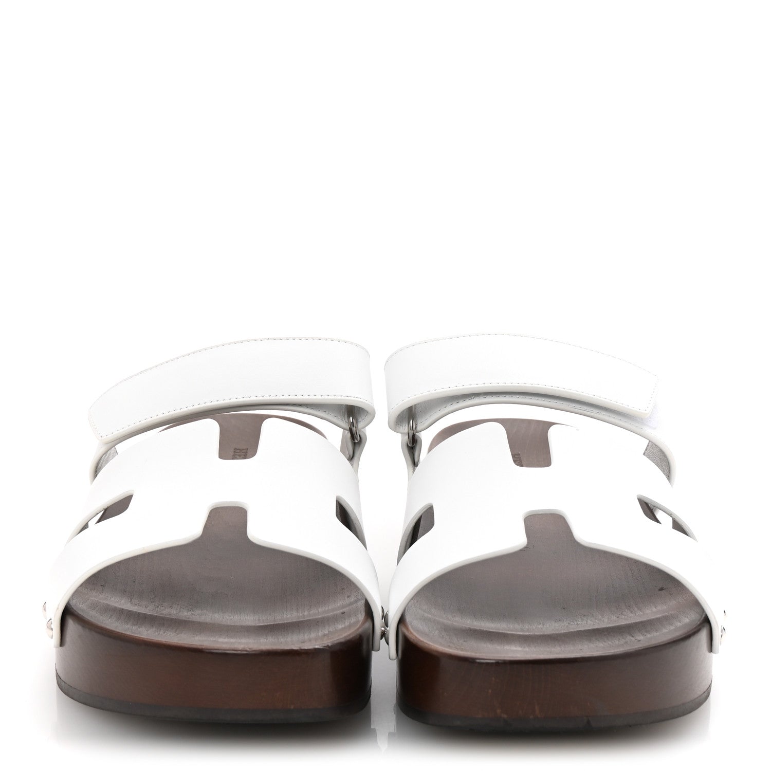 Hermes Calfskin Womens Kos Clog 39 White 3 of 10