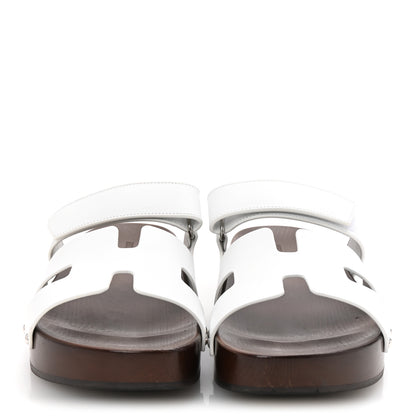 Hermes Calfskin Womens Kos Clog 39 White 3 of 10