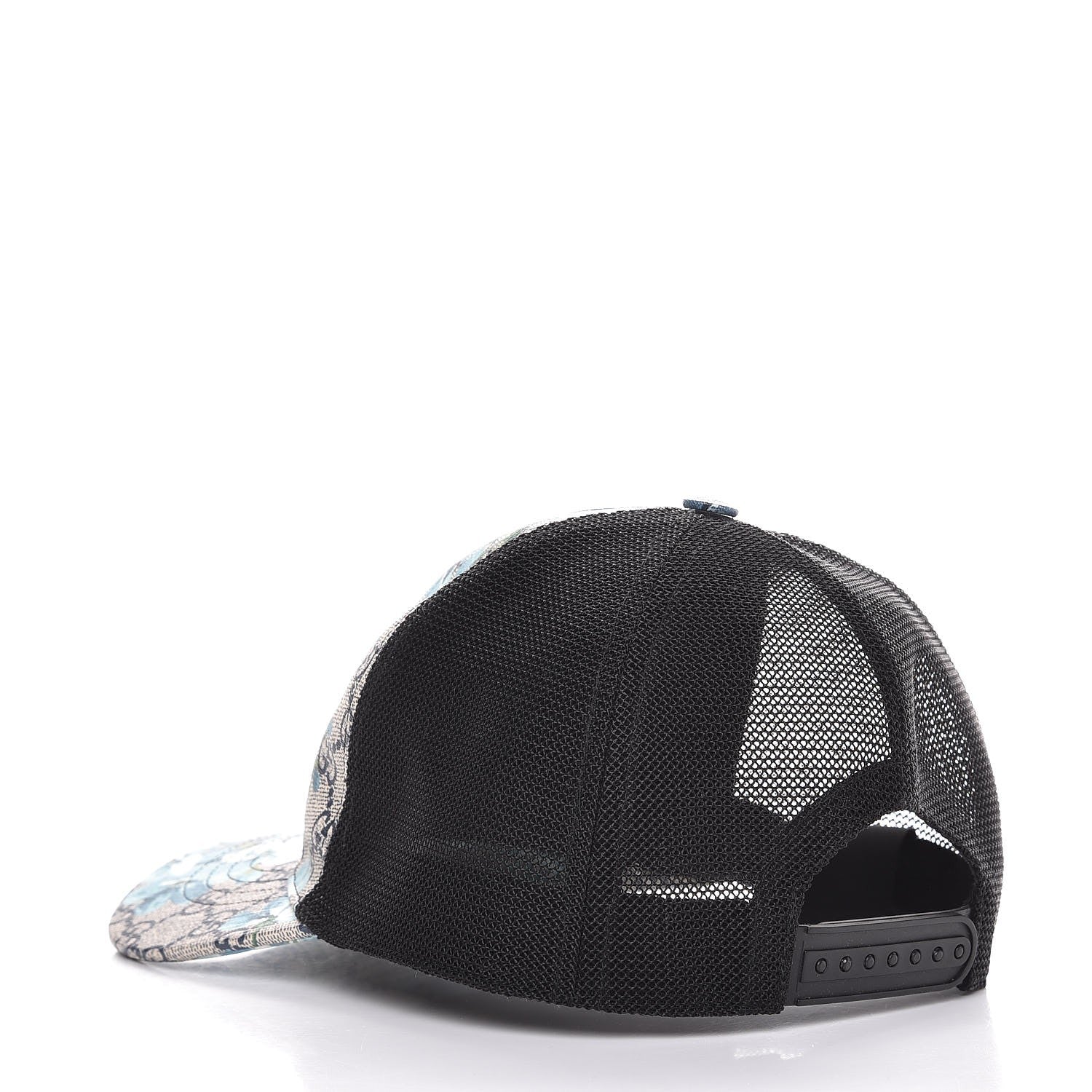 Gucci GG Supreme Monogram Blooms Baseball Hat XL Beige Blue Navy 5 of 9