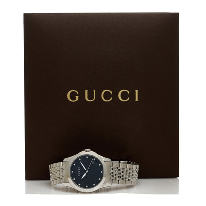 Gucci Stainless Steel Diamond 27mm G-Timeless Quartz Watch Black 5 of 5