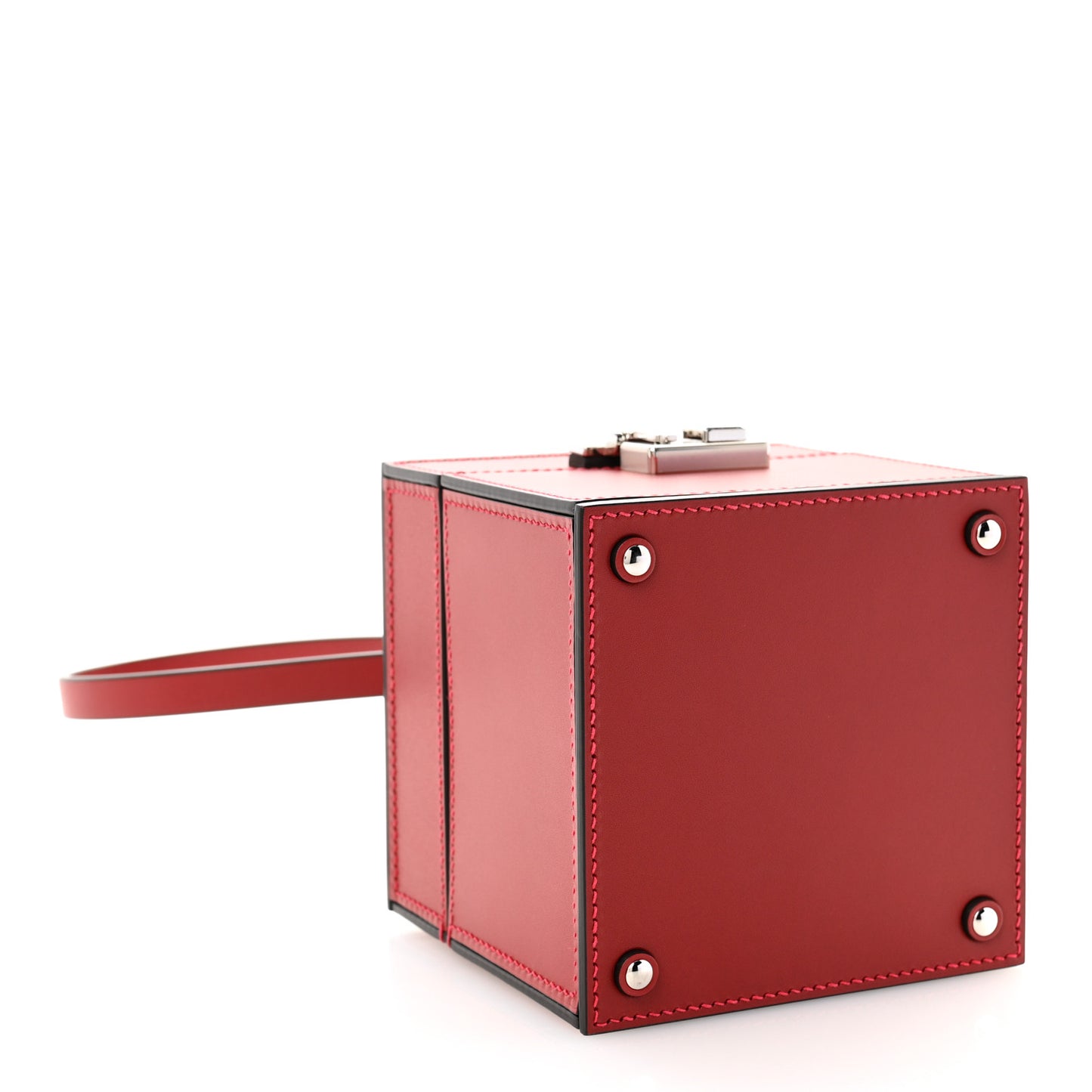 Calfskin Mini Vanity Case Clutch Scarlet Red