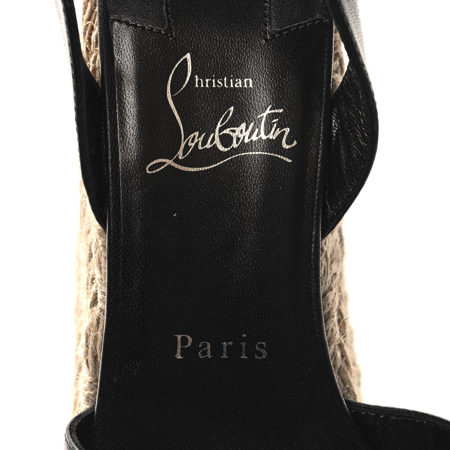 Christian Louboutin Denim Mariza Zeppa 130 Wedge Sandals 38 Black 7 of 7