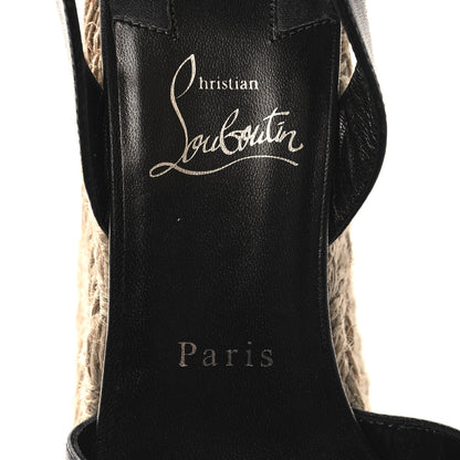 Christian Louboutin Denim Mariza Zeppa 130 Wedge Sandals 38 Black 7 of 7