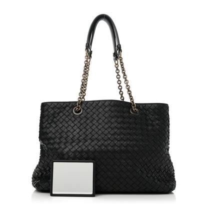 Bottega Veneta Nappa Intrecciato Medium Classic Chain Strap Tote Black 3 of 10