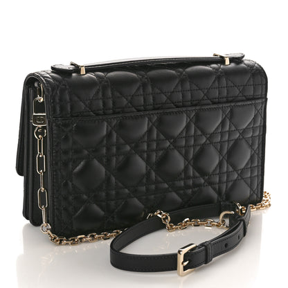 Christian Dior Lambskin Cannage Miss Dior Top Handle Bag Black 3 of 9