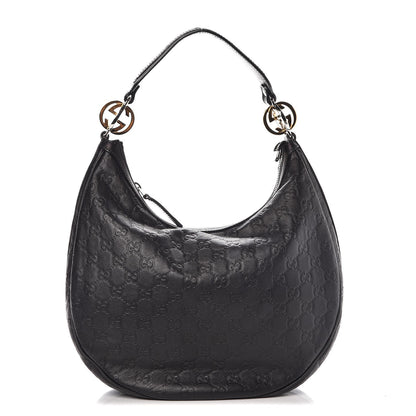 Gucci Guccissima Medium GG Twins Hobo Black 1 of 10