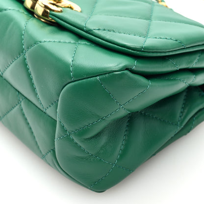 Chanel Lambskin Quilted Mini Color Match Flap Green 10 of 11
