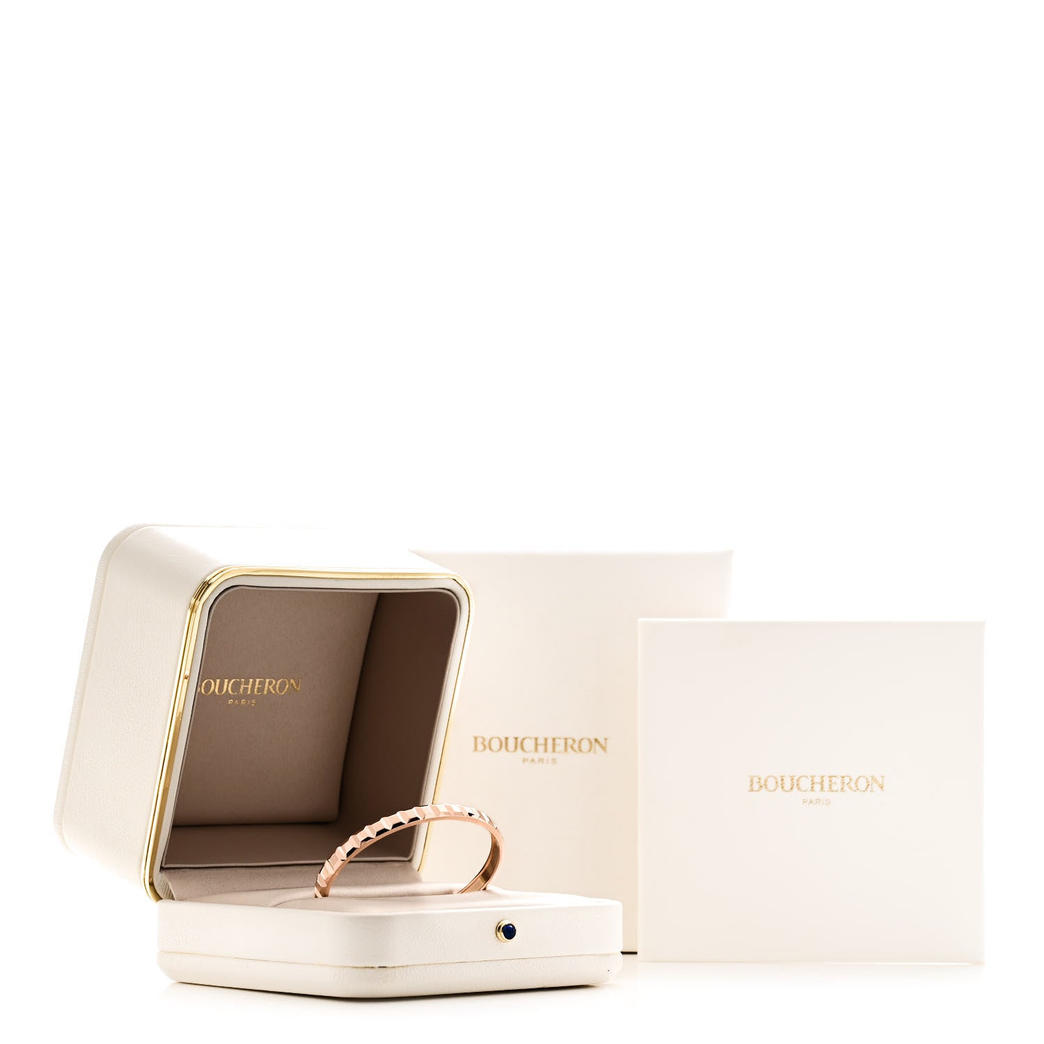 Boucheron 18K Pink Gold Quatre Clou de Paris Bangle Bracelet 16 4 of 4