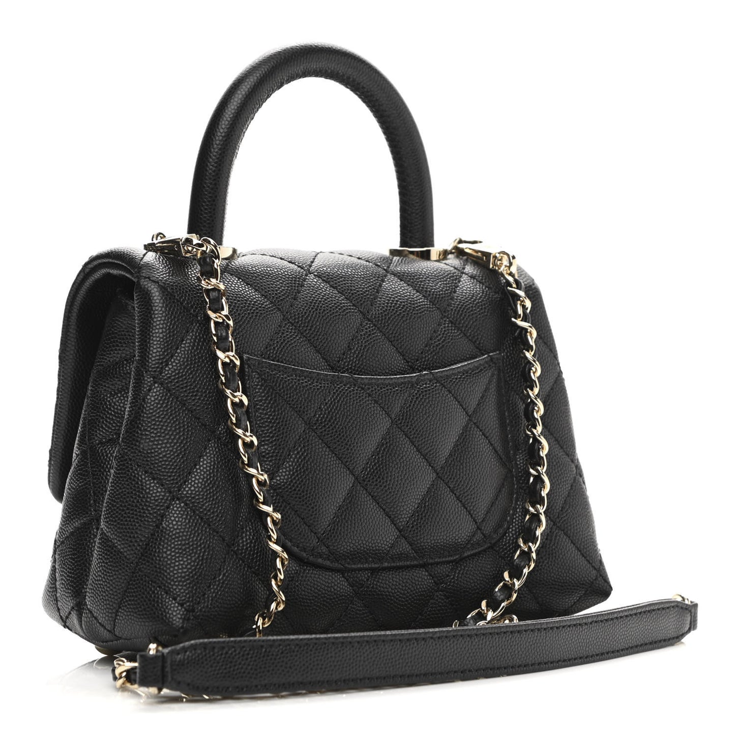 Caviar Quilted Extra Mini Coco Handle Flap Black