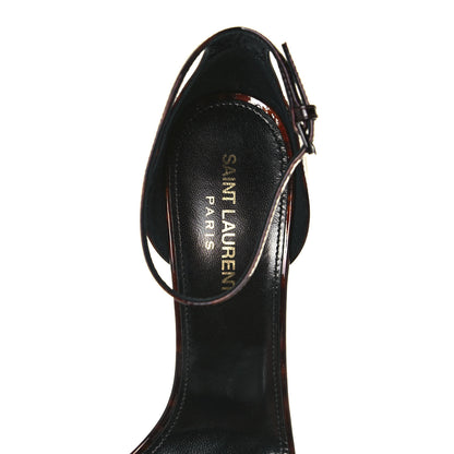 Saint Laurent Patent Calfskin Amber 105 Ankle Strap Sandals 38.5 Tortoiseshell 7 of 8