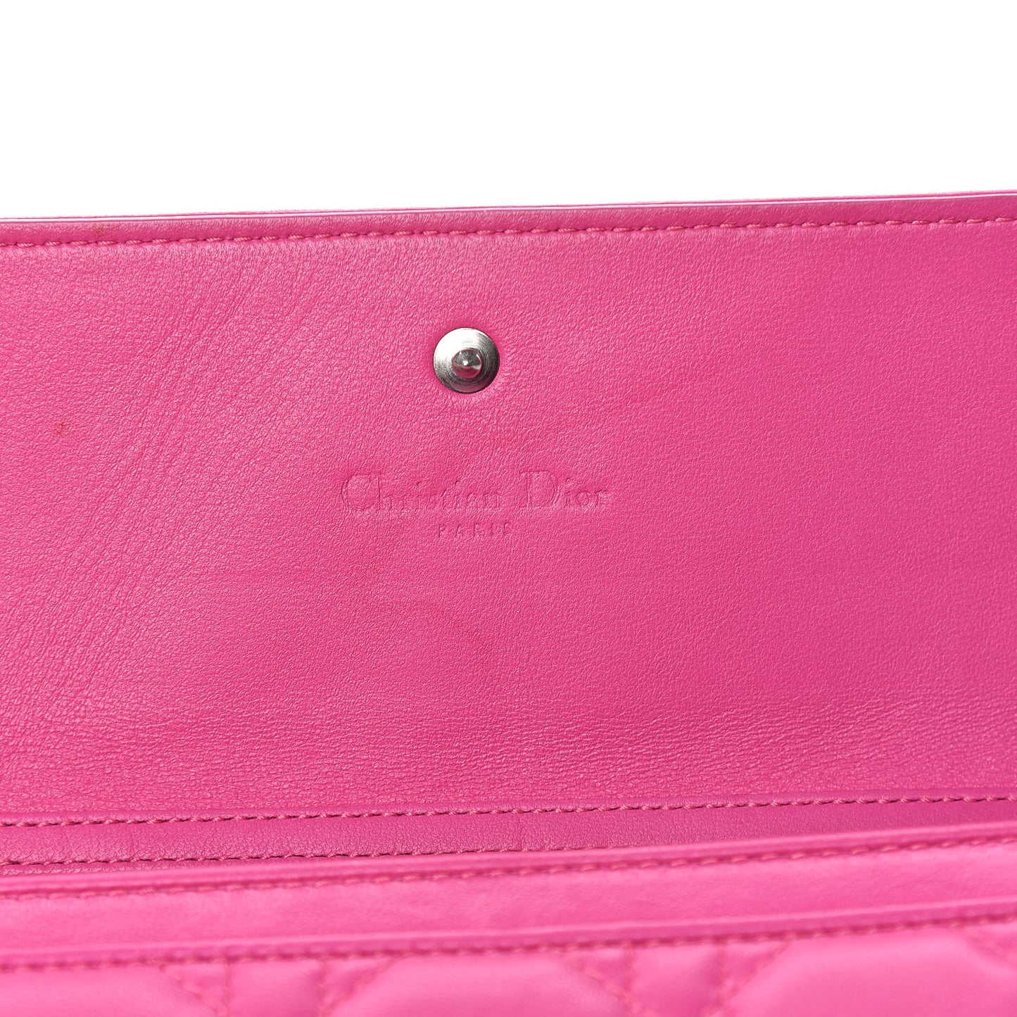 Lambskin Cannage Rendezvous Chain Wallet Pink