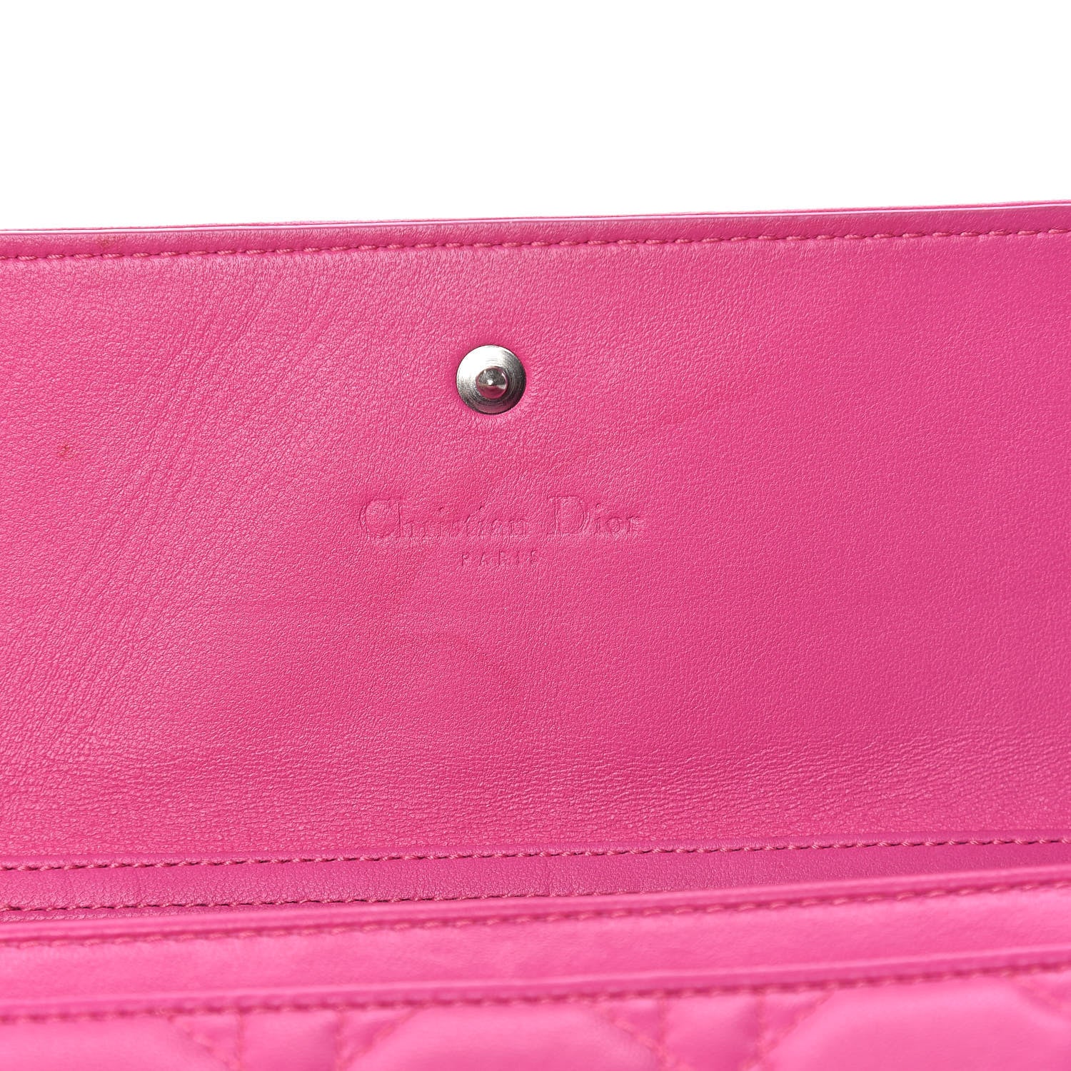 Christian Dior Lambskin Cannage Rendezvous Chain Wallet Pink 6 of 14