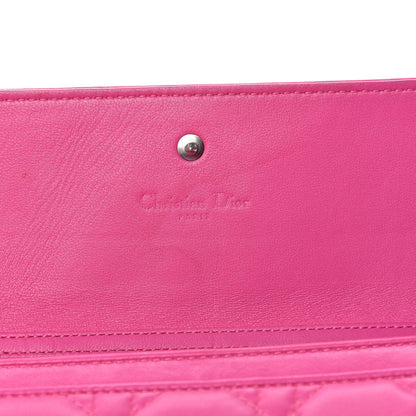 Christian Dior Lambskin Cannage Rendezvous Chain Wallet Pink 6 of 14