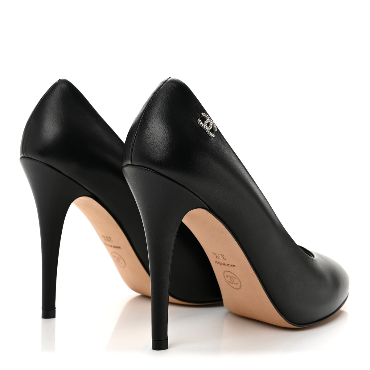 Lambskin CC Pumps 38.5 Black