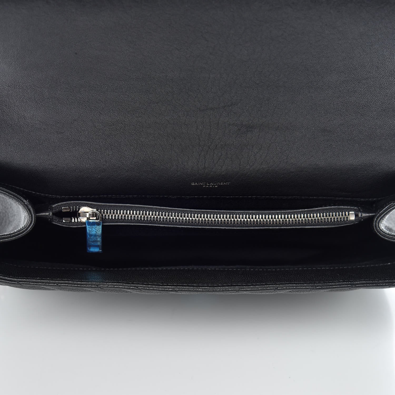 Saint Laurent Sheepskin Matelasse Chevron Monogram Large College Satchel Black 7 of 10